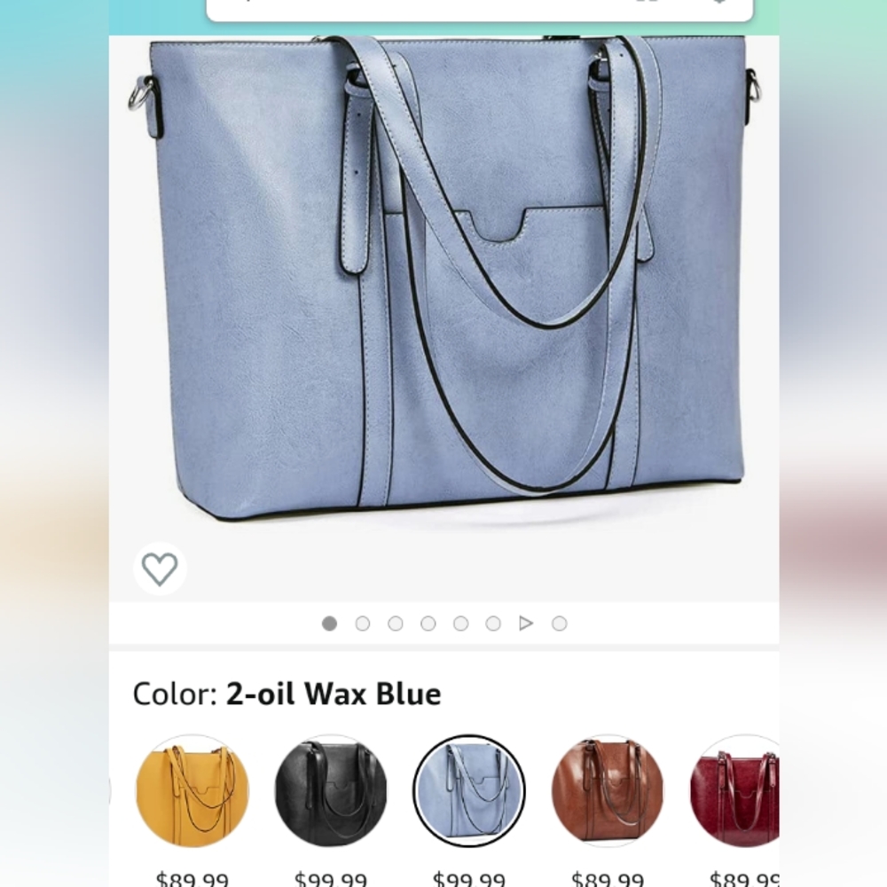 NWT Bromen Light Blue Faux Leather Laptop Bag